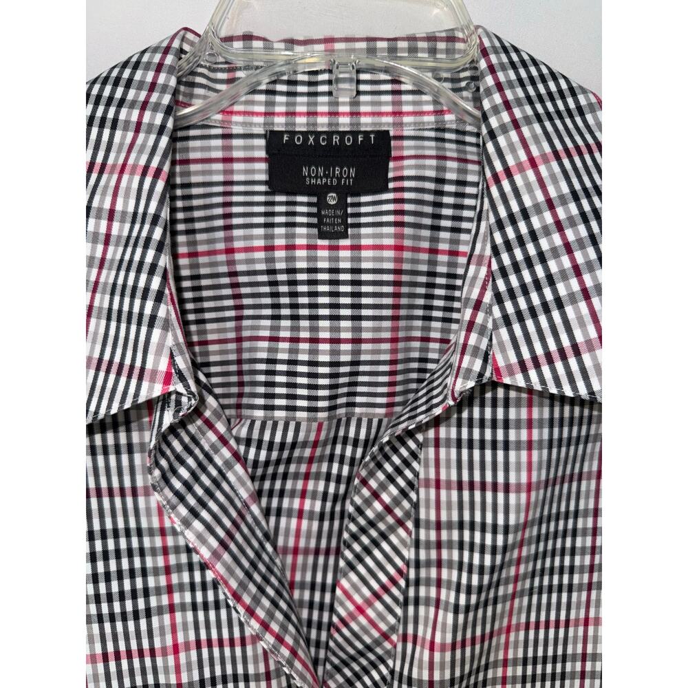 Foxcroft Non Iron Shaped Fit Women's 22W Plaid Striped NICELY SHAPED Blouse top